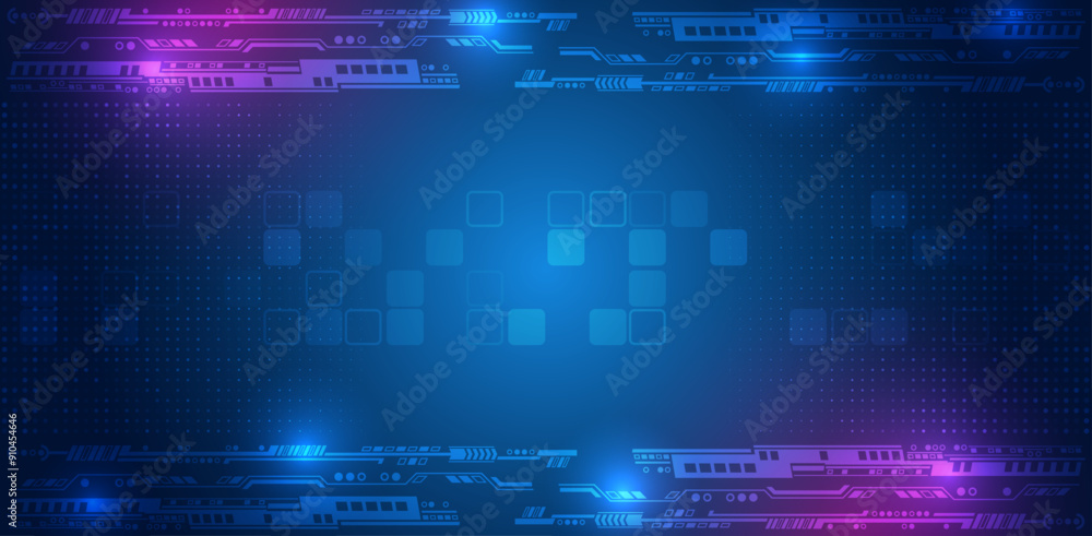 Poster digital communication, data protection, high tech presentation, science cover. abstract blue futuris