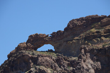Natural arch and desert landscape at Organ Pipe Cactus National Monument, Arizona