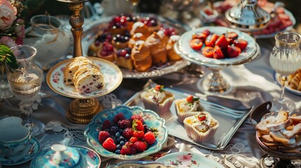 Fototapeta premium bridgerton tea party food