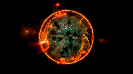 energy sector.Futuristic magical plasma circle  glows in space.
