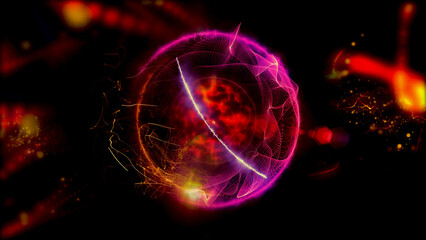 energy sector.Futuristic magical plasma circle  glows in space.
