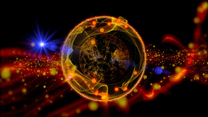 energy sector.Futuristic magical plasma circle  glows in space.
