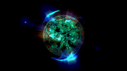 Obraz premium energy sector.Futuristic magical plasma circle glows in space. 