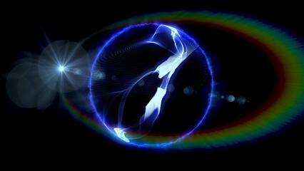 energy sector.Futuristic magical plasma circle  glows in space.
