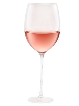 glass of rose wine isolated on white or transparent background celebration, valentine, party, 