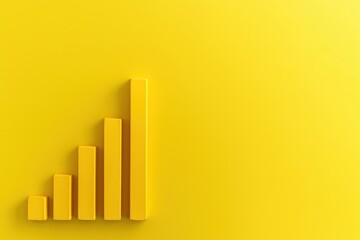 background in yellow tones graph moving upward