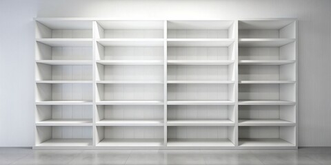 Empty White Bookshelf, Minimalism, Interior Design, Home Decor, Storage, white, shelf
