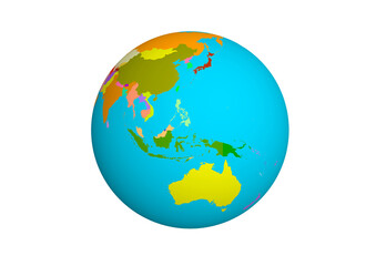 Obraz premium Earth globe with Asia-Pacific countries