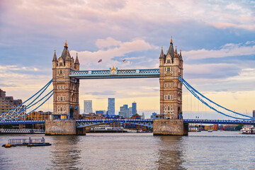 Tower bridge in london at sunset London UK
