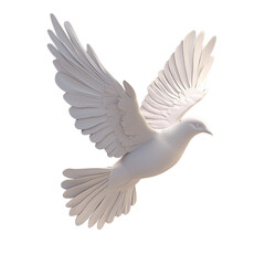 Obraz premium 3D dove on a transparent background, symbolizing peace and the Holy Spirit.
