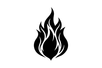 Surge flat flame logo silhouette black vector illustration