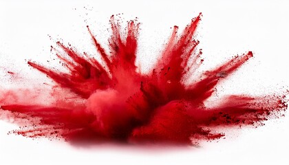 red ink splatter on white background