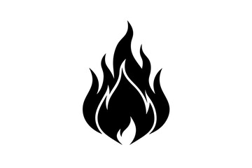 Surge flat flame logo silhouette black vector illustration