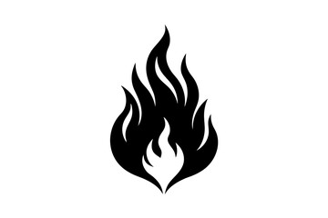 Surge flat flame logo silhouette black vector illustration