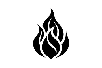 Surge flat flame logo silhouette black vector illustration