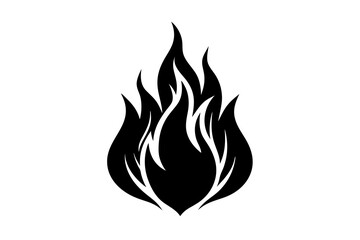 Surge flat flame logo silhouette black vector illustration