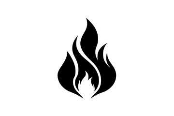 Surge flat flame logo silhouette black vector illustration