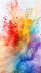 Obraz premium Vibrant Powder Burst on White Background.