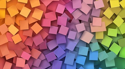 A vibrant arrangement of triangular paper shapes forms a colorful gradient from blue to red, showcasing artistic design and texture in a creative display