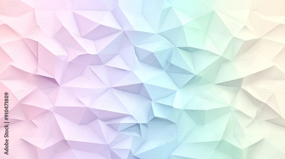 Poster a vibrant arrangement of triangular paper shapes forms a colorful gradient from blue to red, showcas