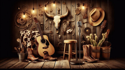 Country-Style Stand-Up Comedy Stage