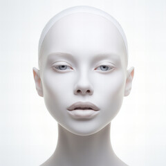 Female White Face, Standard, Face isolated on white background