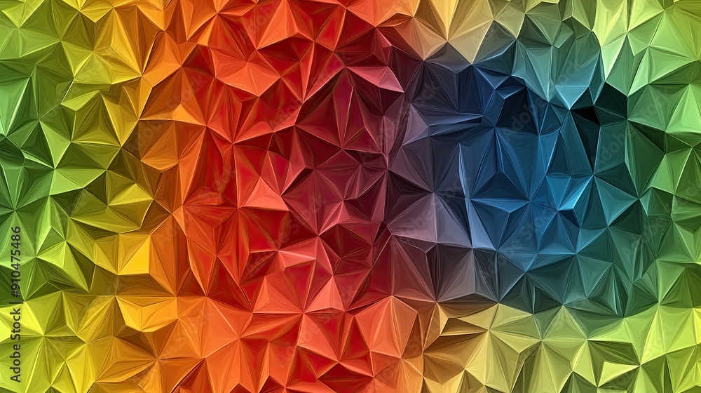Poster Brightly colored geometric shapes overlap, creating an abstract design filled with vibrant hues and dynamic angles that capture attention SEAMLESS PATTERN