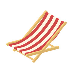 Beach chair - hand drawn isometric vector illustration.