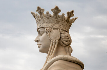 Fototapeta premium The statue of Queen Maria of Romania in Alba Iulia Citadel - Romania . She was the Queen of Romania between 1914 and 1927
