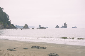 Beaches of the Olympic National Park, Pacific Ocean, coast line, Dramatic Rocky Coastline