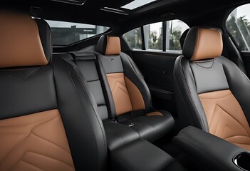 black back seat generative leather isolated car ai auto automobile safety luxury modern comfortable vehicle interior passenger equipment transportation technology chair