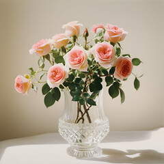 Fototapeta premium Vaso de cristal com flores 