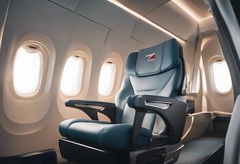 seat airplane interior white aircraft isolated armchair background chair flight aeroplane travel business plane class journey transport transportation cabin air airline fly