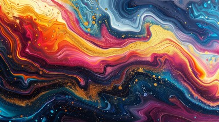 Obraz premium Vibrant abstract modern art with bold swirls of color and texture