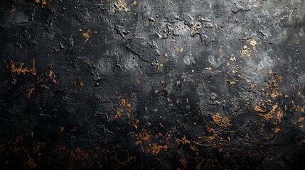 Gritty black grunge texture background with vignette effect