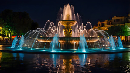 fountain at night