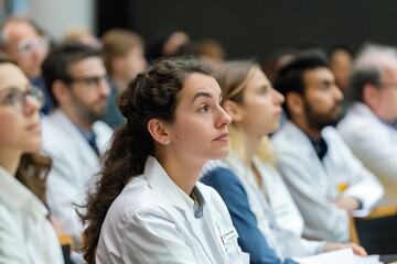 Scientific professors, doctors and medics at the conference