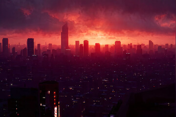 Fototapeta premium city at sunset