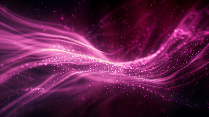 Luminous Pink and Purple Streaks on Black Canvas