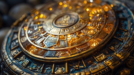 Fototapeta premium Close-Up of An Intricately Designed Ancient Artifact