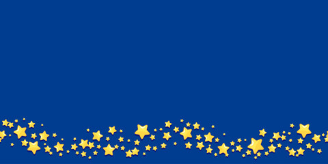 Seamless blue background with a border of yellow stars along the bottom edge. Ideal for festive designs and invitations.