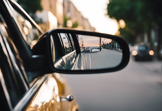 mirror rearview backview car fast race motion driver way tree street acceleration faster green travel view power line traffic bright night asphalt light highway engine vehicle automobile