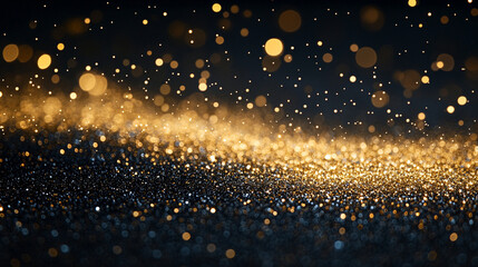 Obraz premium glittering lights with gold and blue hues create a magical, shimmering background, evoking feelings of luxury, elegance, and celebration