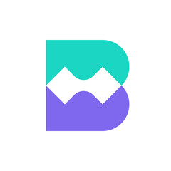 Letter B technology modern minimal logo