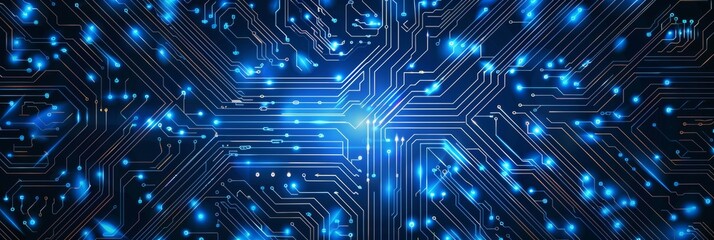 Obraz premium Blue electronic circuit design for innovation