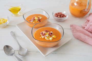 Salmorejo Topped with Jamón and Boiled Egg