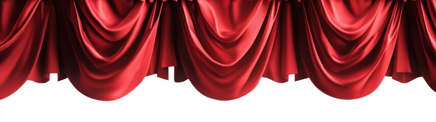 Red Stage Curtains Draped Open