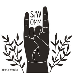 Apana mudra say omm black graphics