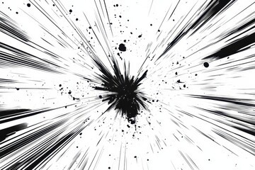 Obraz premium Experience the dynamic energy of manga and anime-style comic speed lines with an alpha channel. The design includes three distinct concentration lines: radial, vertical, and diagonal, bringing the act