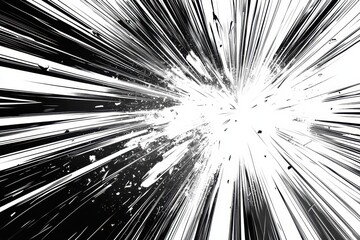 Obraz premium Experience the dynamic energy of manga and anime-style comic speed lines with an alpha channel. The design includes three distinct concentration lines: radial, vertical, and diagonal, bringing the act